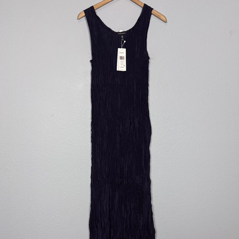 NWT Eileen Fisher Women's Crushed Silk Tiered Maxi Dress
